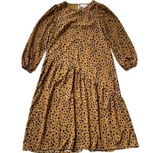 Anthropologie Hayden Los Angeles Midi Dress | Leopard Animal Flowy Boho, S NWOT